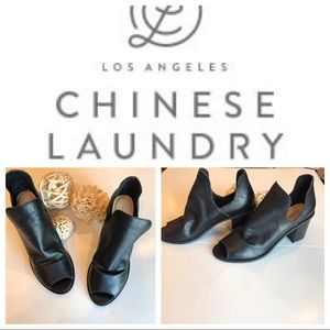 Chinese laundry “Carlita” Leather Peep-Toe Booties